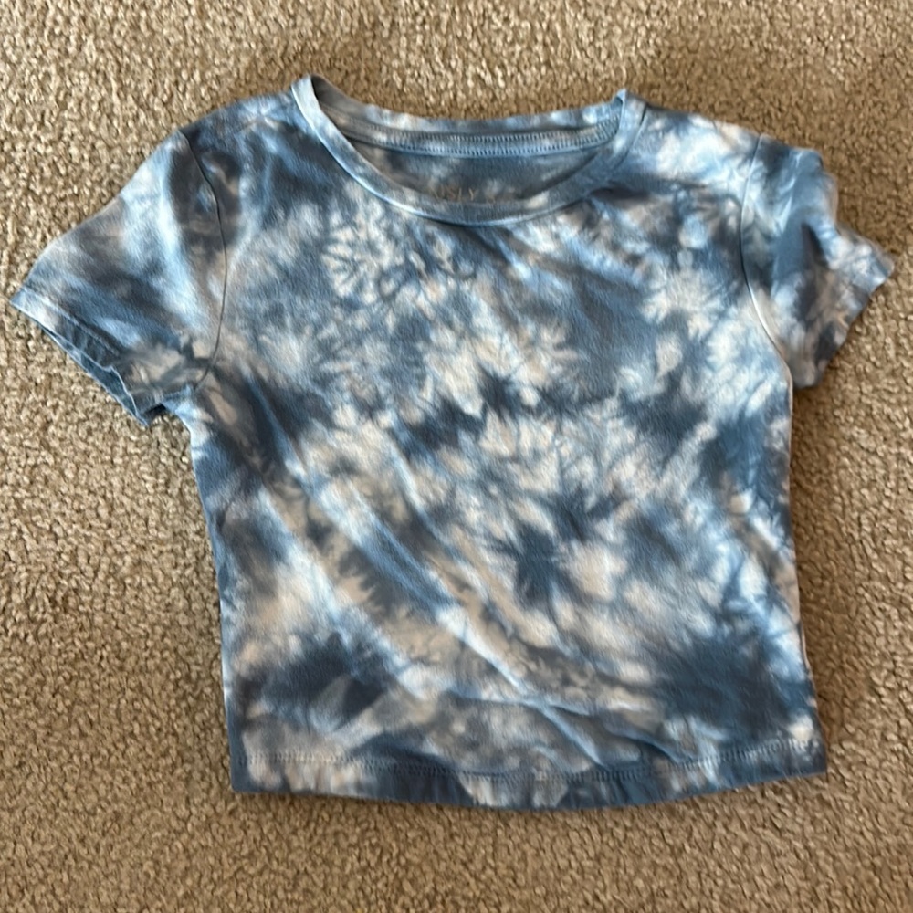 Aéropostale Blue Tie-Dye Baby Tee, Size XS